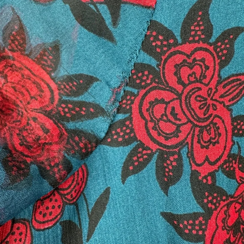 Abercrombie‎ & Fitch Floral Print Bohemian Style Mini Dress size XS Blue/Red